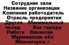 Сотрудник зала › Название организации ­ Компания-работодатель › Отрасль предприятия ­ Другое › Минимальный оклад ­ 1 - Все города Работа » Вакансии   . Мурманская обл.,Мончегорск г.